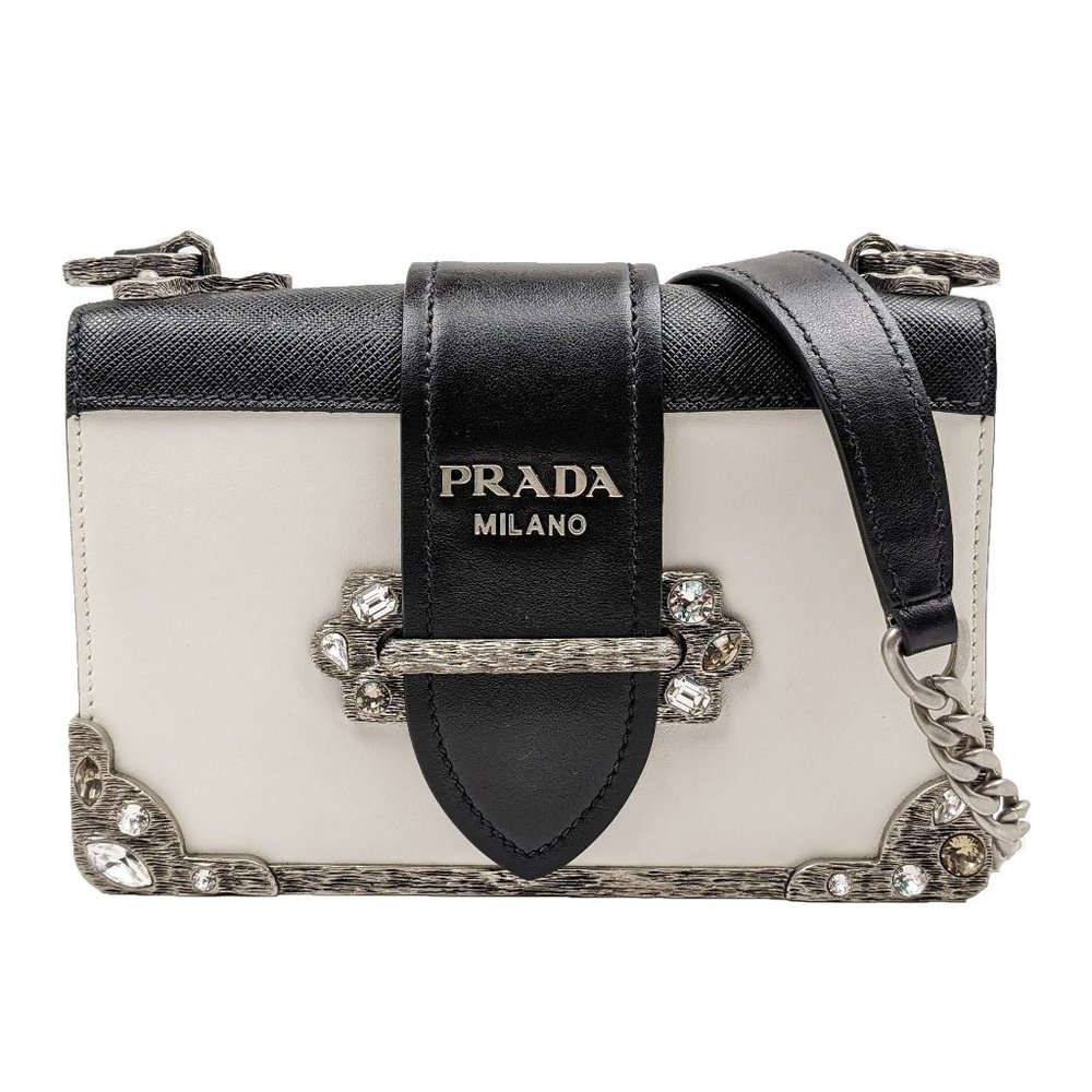 SOLD Prada Crystal Embellished White Crossbody - Picture 1 of 9